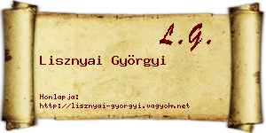 Lisznyai Györgyi névjegykártya